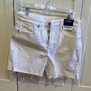 Old Navy White Frayed Hem Denim Shorts